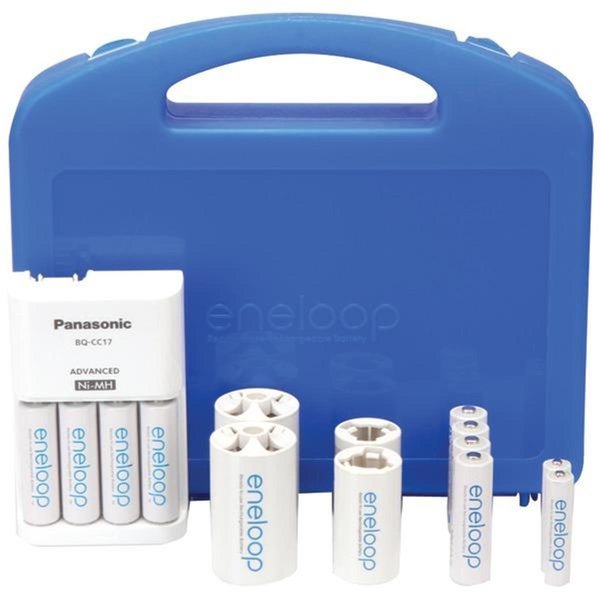 Abacus 4-position Charger With Eneloop- r 8 Aa & 2 Aaa Batteries & 2 C & 2 D Space AB113856